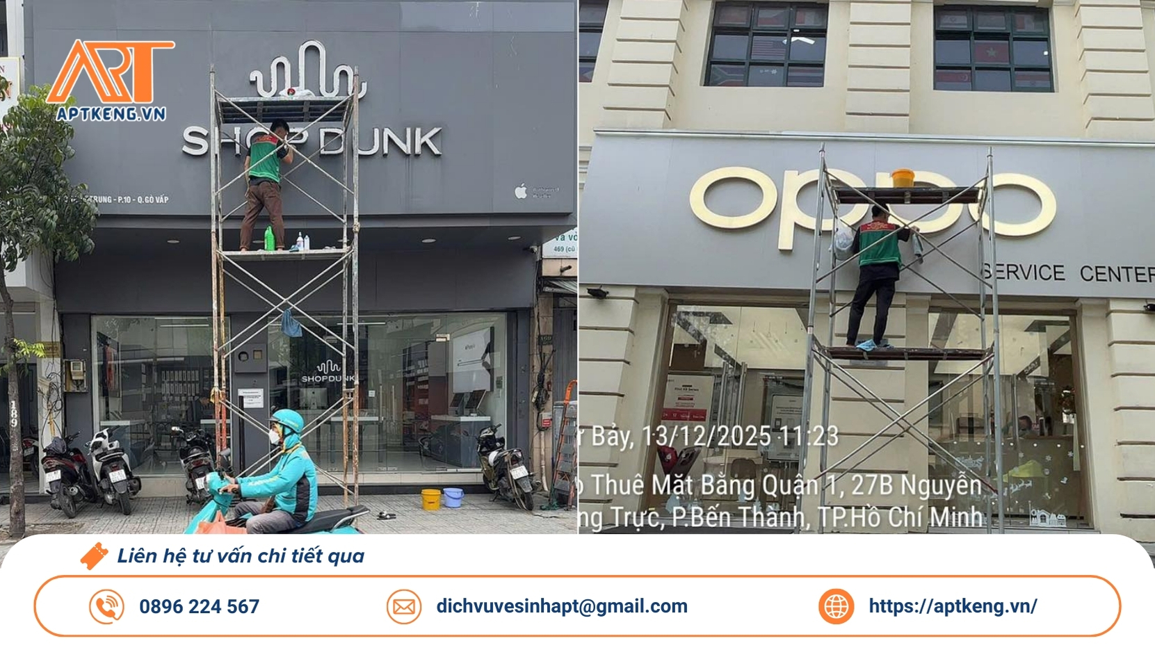 Vệ sinh biển hiệu quảng cáo Bình Dương